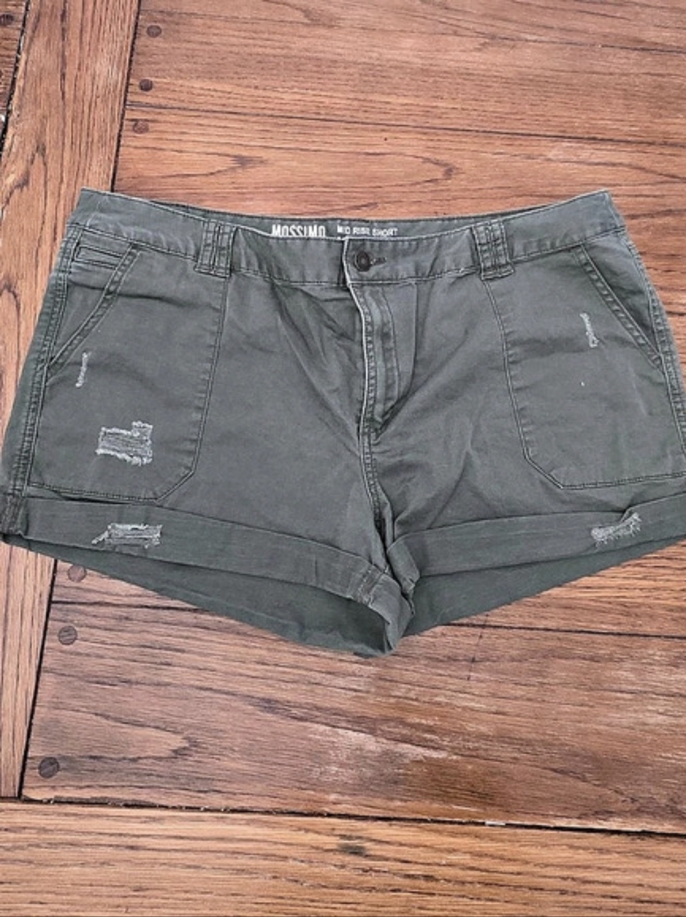 Mossimo Mid Rise Short Cargo Shorts Green Size 16